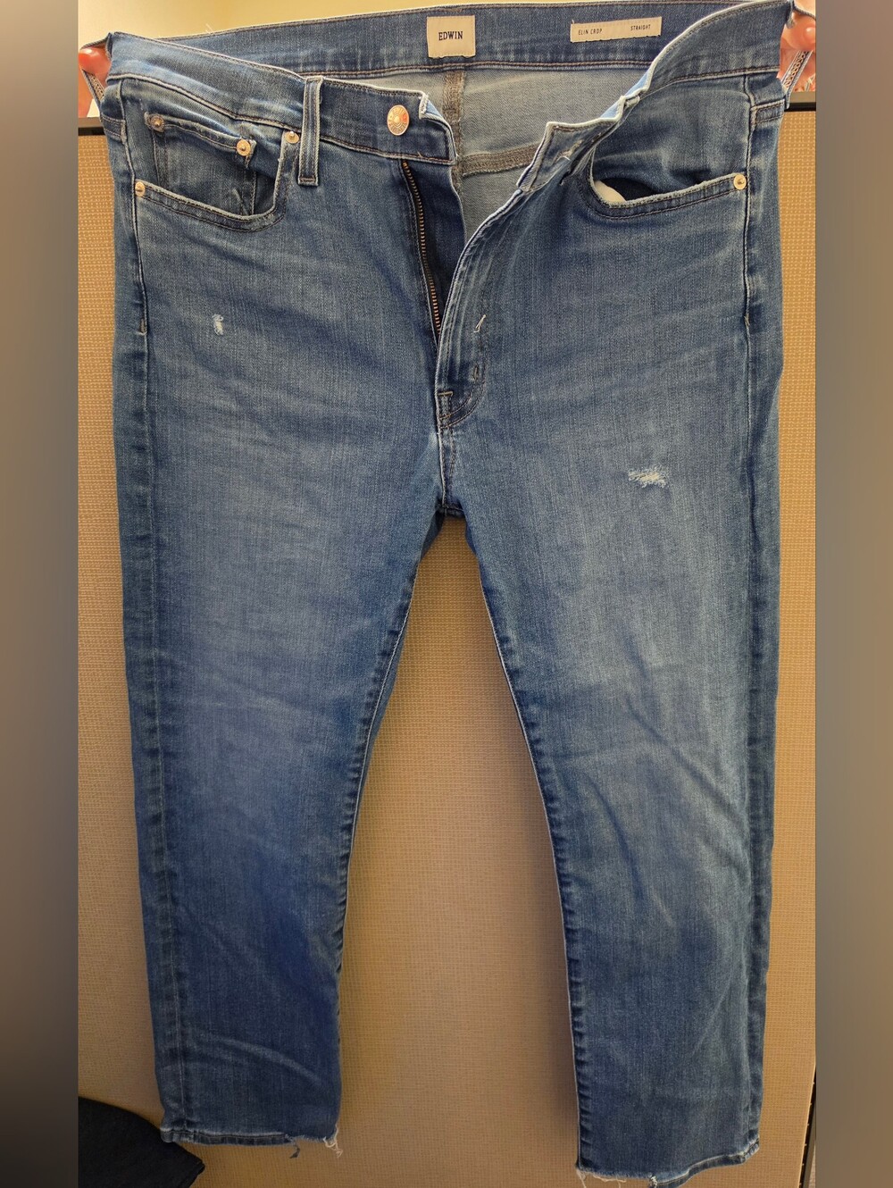 Edwin Eli Crop Straight Distressed
